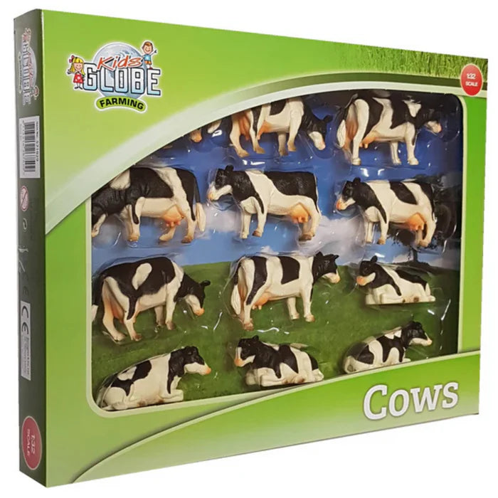 1:32 Pack Of 12 Lying / Standing Cows