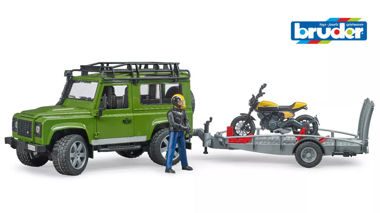 1:16 Landrover Defender c/w Trailer & Scrambler
