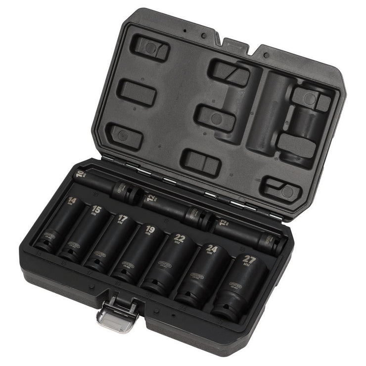 Metric Deep Impact Socket Set, 1/2" Sq. Dr.