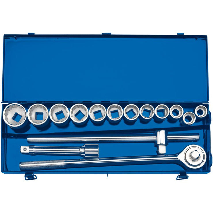 Draper HI-TORQ® Metric Socket Set in Metal Case, 3/4" Sq. Dr. (15 Piece)