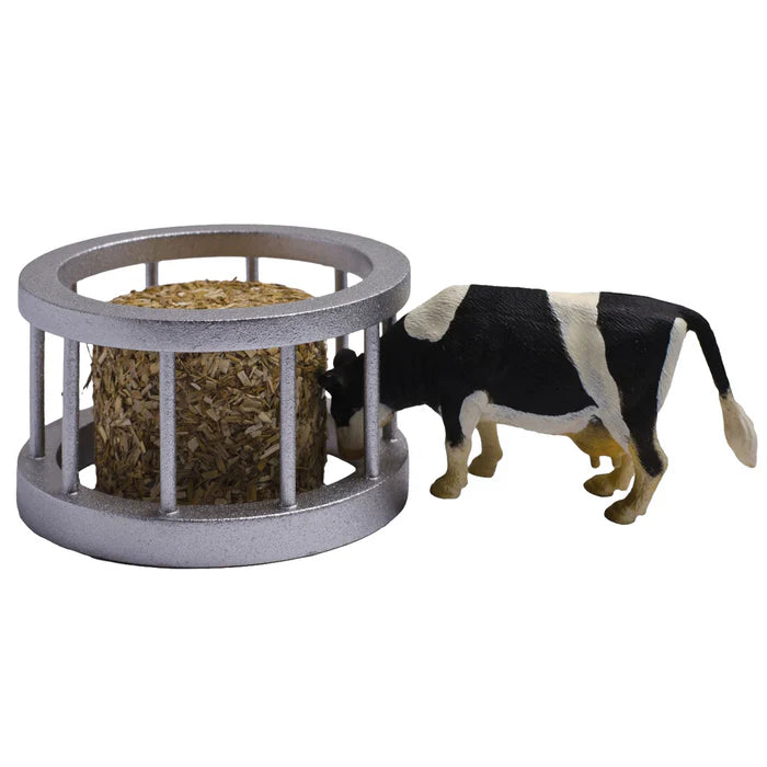 1:32 Feeder Ring W/Round Bale & Cow