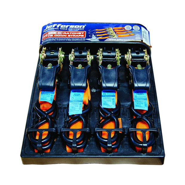 5.0m x 25mm Orange Ratchet Strap Set